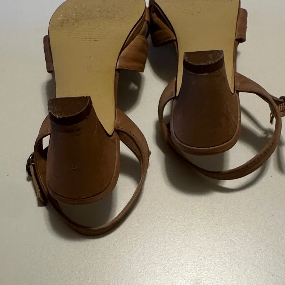 Nordstrom Nude Sandals with Bow Accent